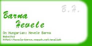 barna hevele business card